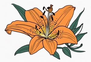 orange tiger lily tattoo idea