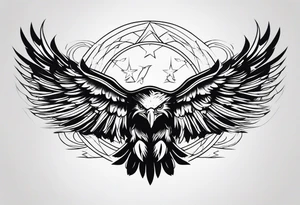 Basic drawed eagle tattoo idea