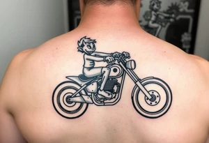 Taz looney tools character riding a motorcycle tattoo idea