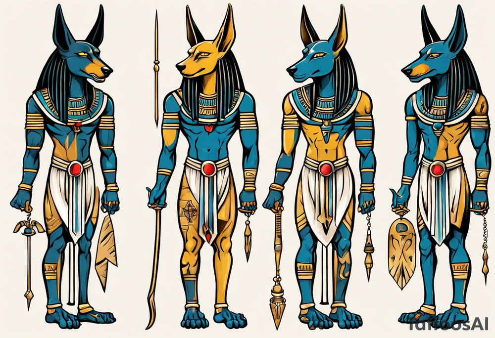 anubis full arms tattoo idea