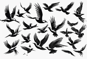 flock of birds flying away tattoo idea