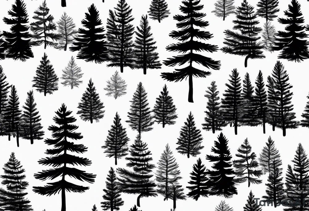 Tiny pine trees tattoo idea