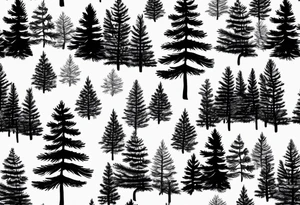 Tiny pine trees tattoo idea