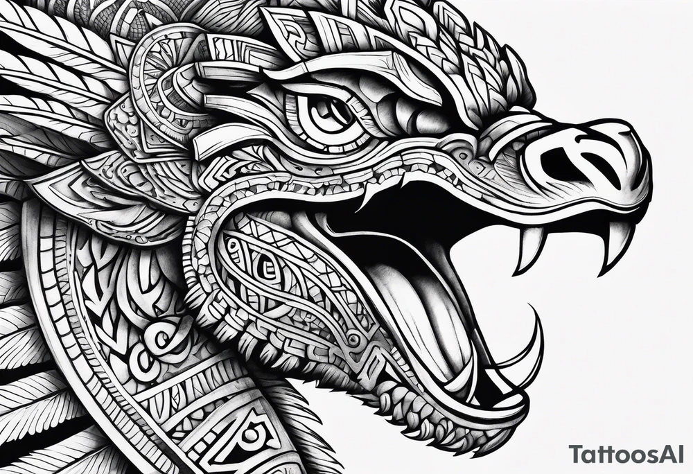aztec feathered serpant tattoo idea
