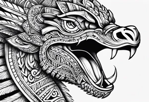 aztec feathered serpant tattoo idea