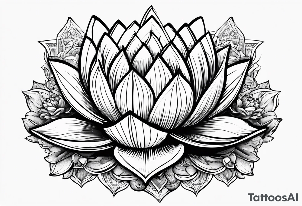 Lotus flower stack of books tattoo idea