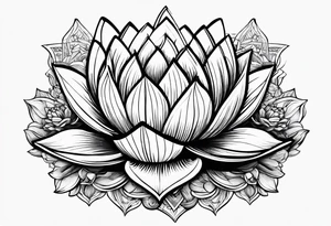 Lotus flower stack of books tattoo idea