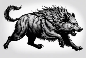 front angry boar tattoo idea