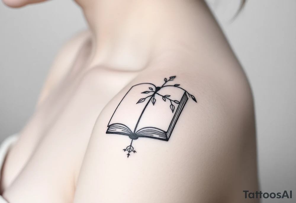 A book related tattoo for a fantasy reader tattoo idea