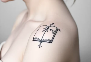 A book related tattoo for a fantasy reader tattoo idea