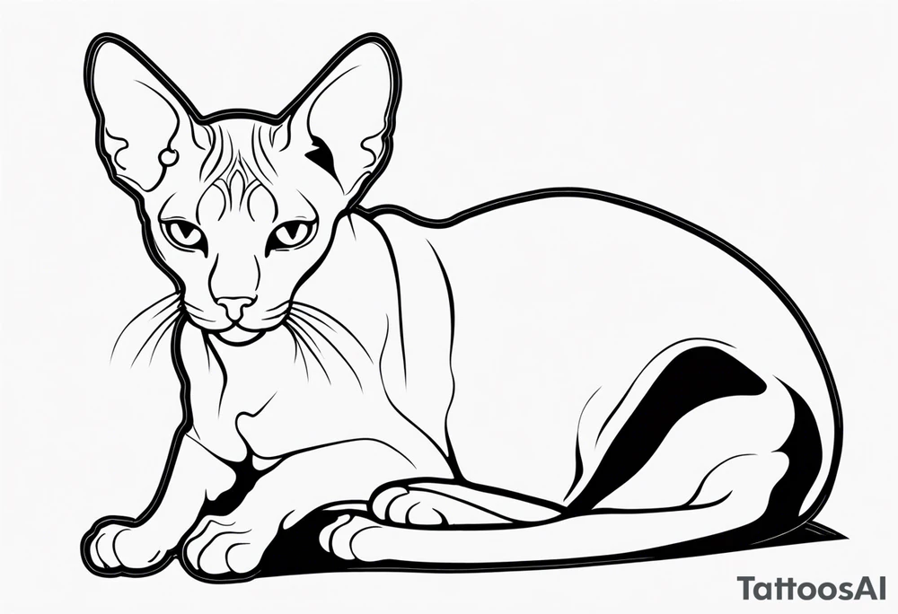 sphynx cat tattoo idea