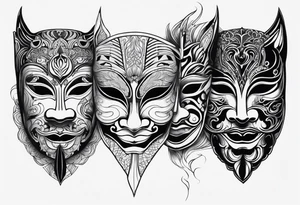 noh mask, tattoo idea