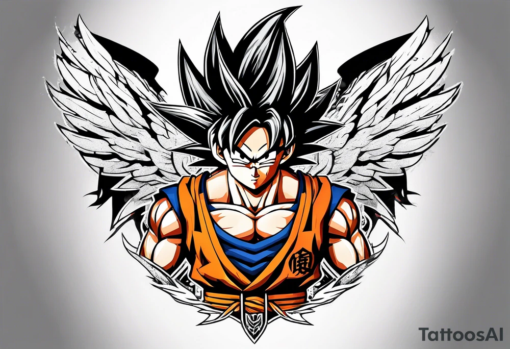 Tattoo on arm with goku with wings tattoo idea