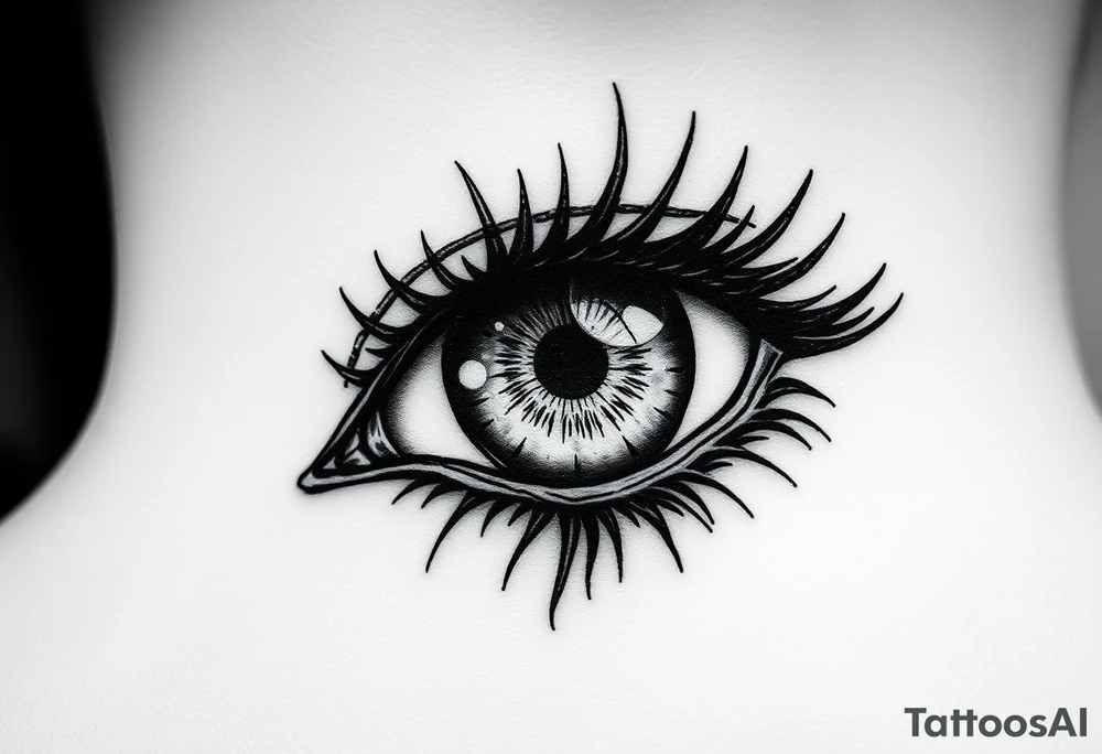 EYE WITH WINHS nd the reflection in the eye of what it sees tattoo idea