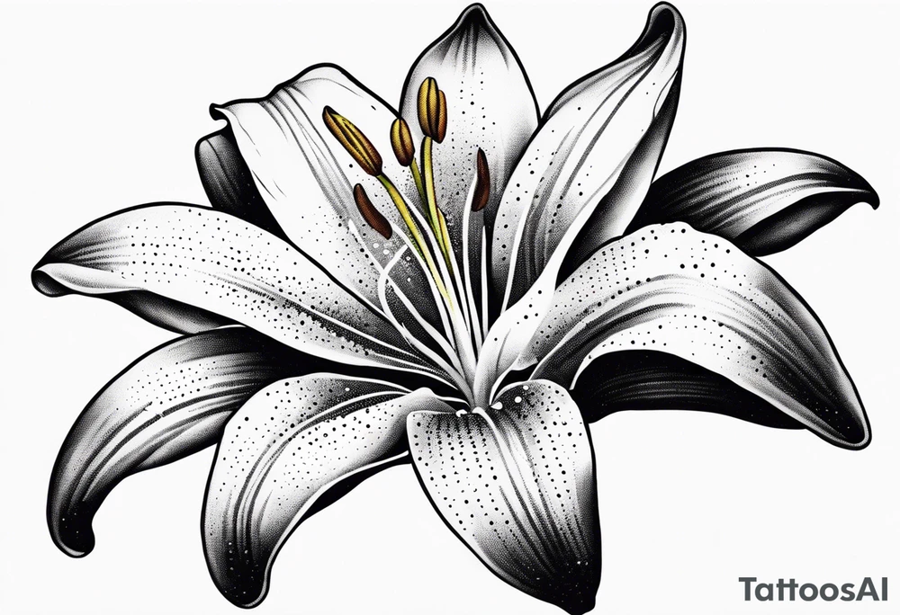 very simple lily flower tattoo idea