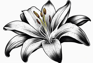 very simple lily flower tattoo idea