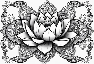 Lotus flower surrounded by a mandala tattoo idea