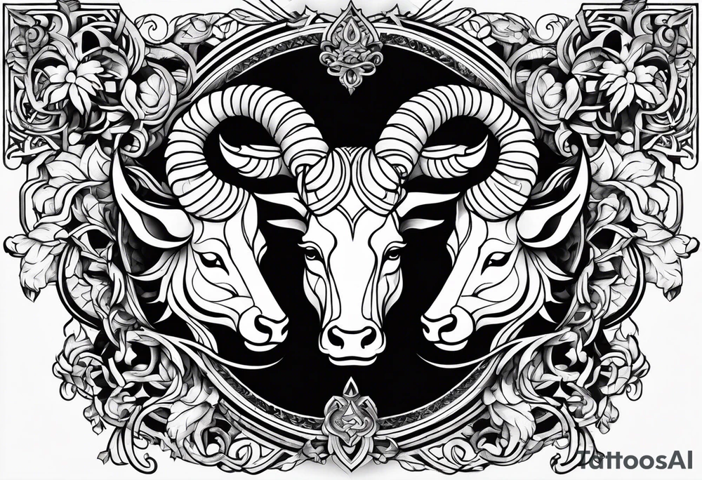 Gemini and taurus symbols intertwined tattoo idea