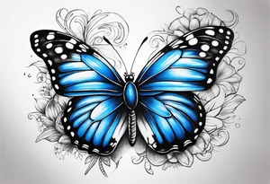 Blue butterfly tattoo idea