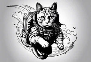 a cat going skydiving tattoo idea