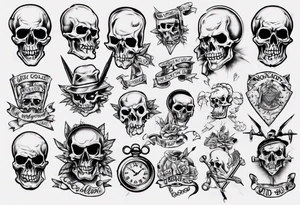 Old school without skulls in the style of Norman Collins tattoo idea