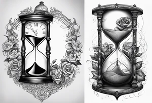 marcus auralieus with hourglass clock, death, love, fate, life tattoo idea