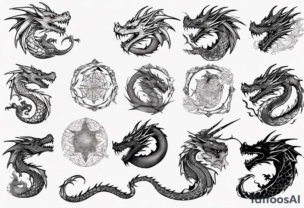 dragon with scales tattoo idea