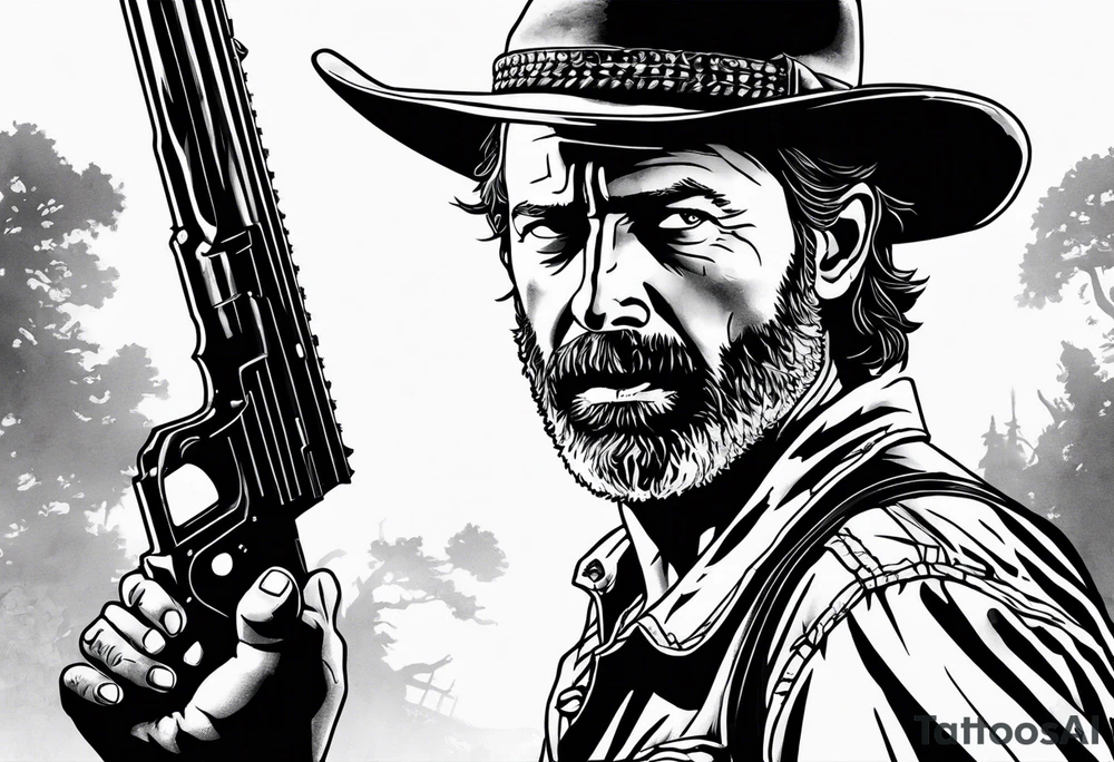 The walking dead rick small picture tattoo idea