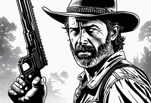 The walking dead rick small picture tattoo idea