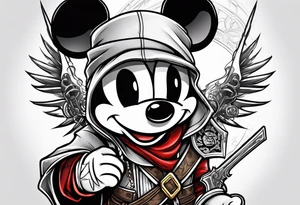 mickey mouse as assassins creed character tattoo idea