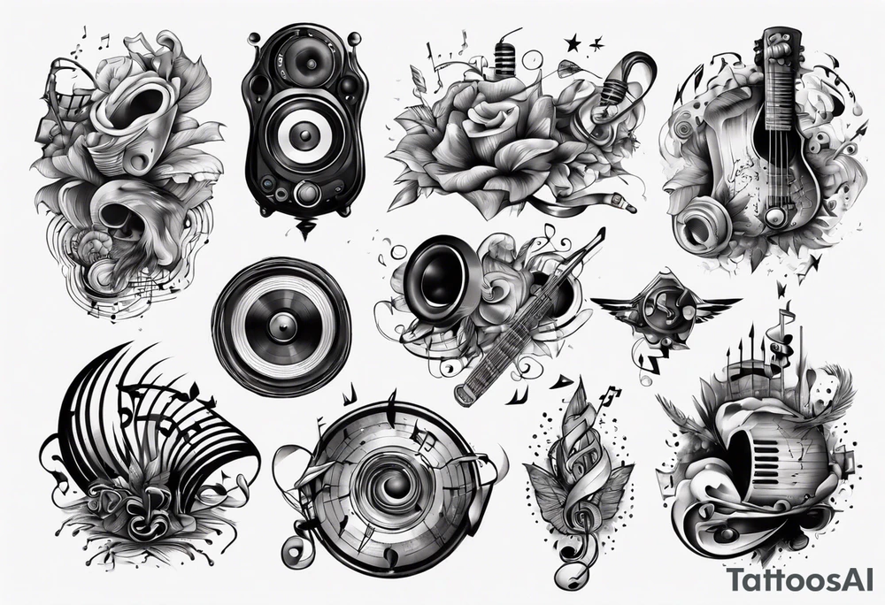 music sound tattoo idea