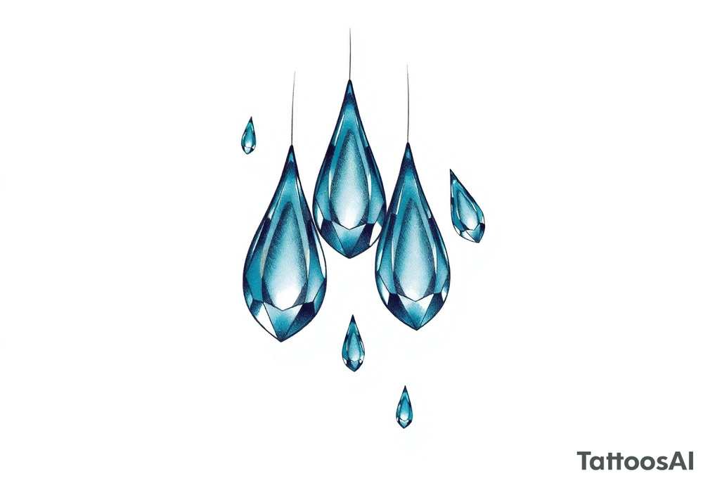 blue rain drops tattoo idea