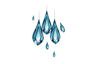 blue rain drops tattoo idea