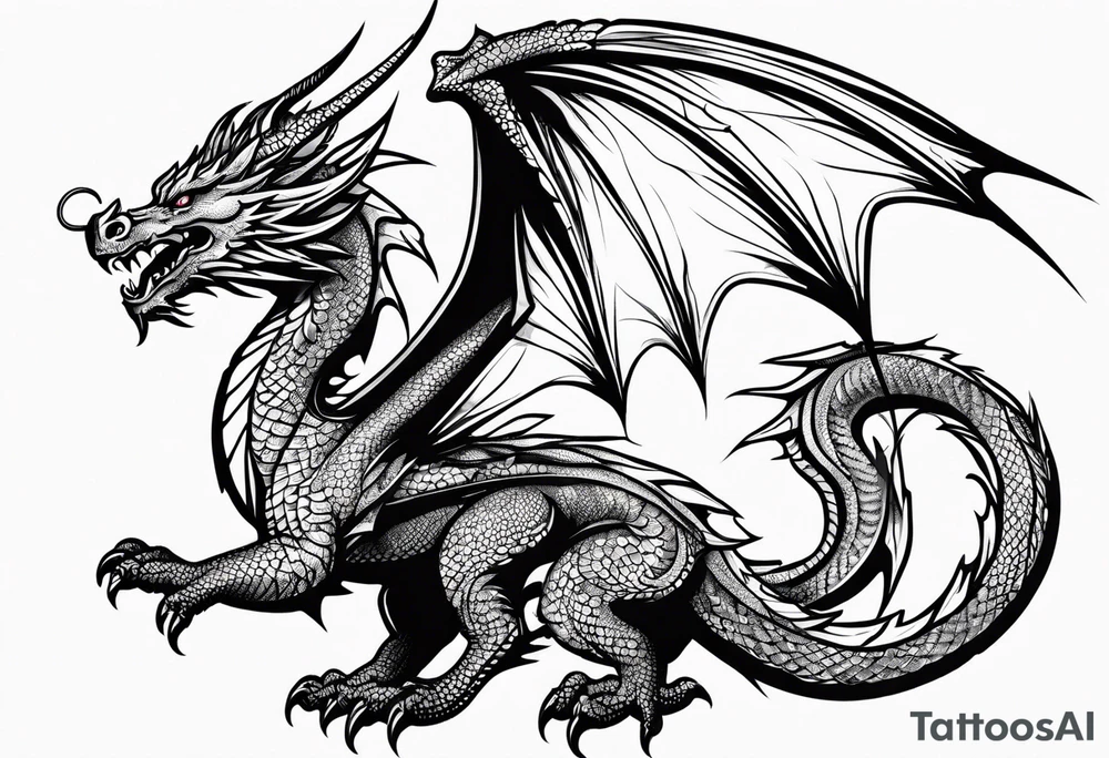 dragon winged tattoo idea