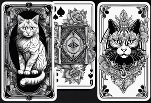Playing card with cat on tattoo idea