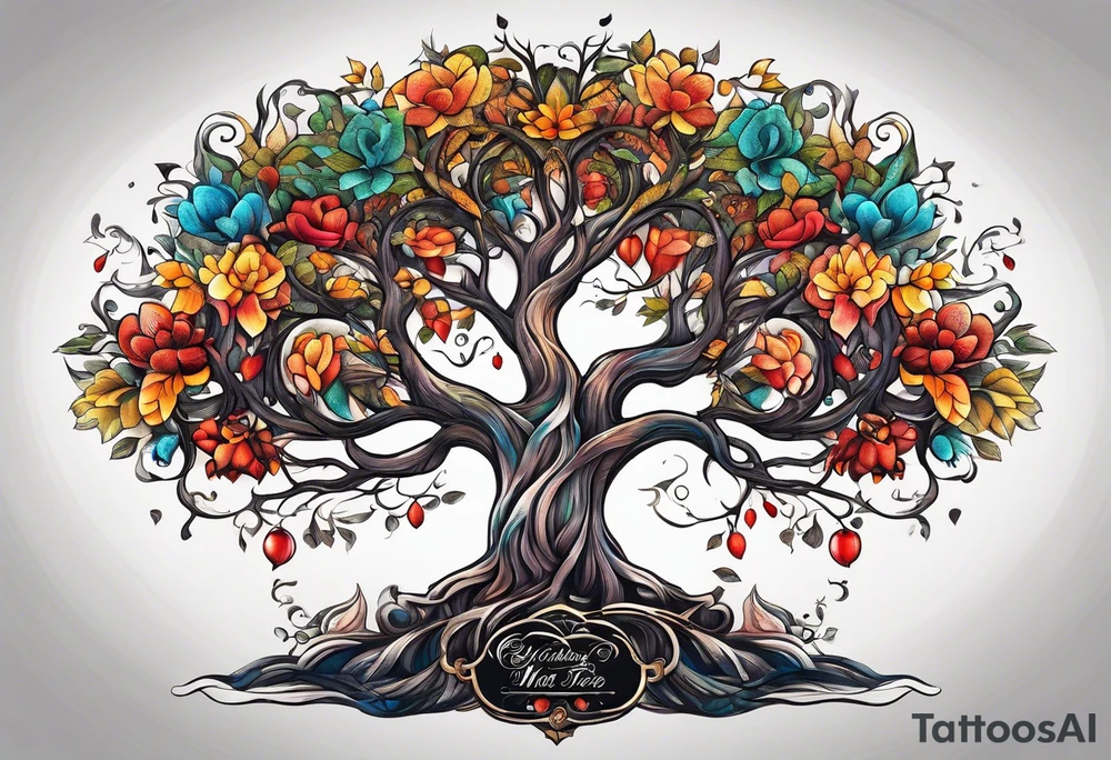 Family tree with mom and dad family tree tattoo idea