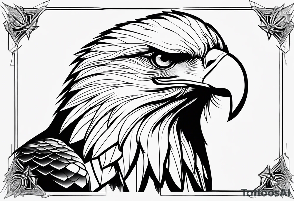 eagle face from front tattoo idea