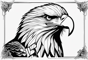 eagle face from front tattoo idea