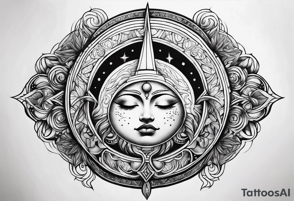 sacred moon tattoo idea