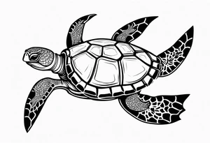 Turtle and sea star tattoo idea