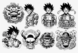 Luffy gear 5 tattoo idea