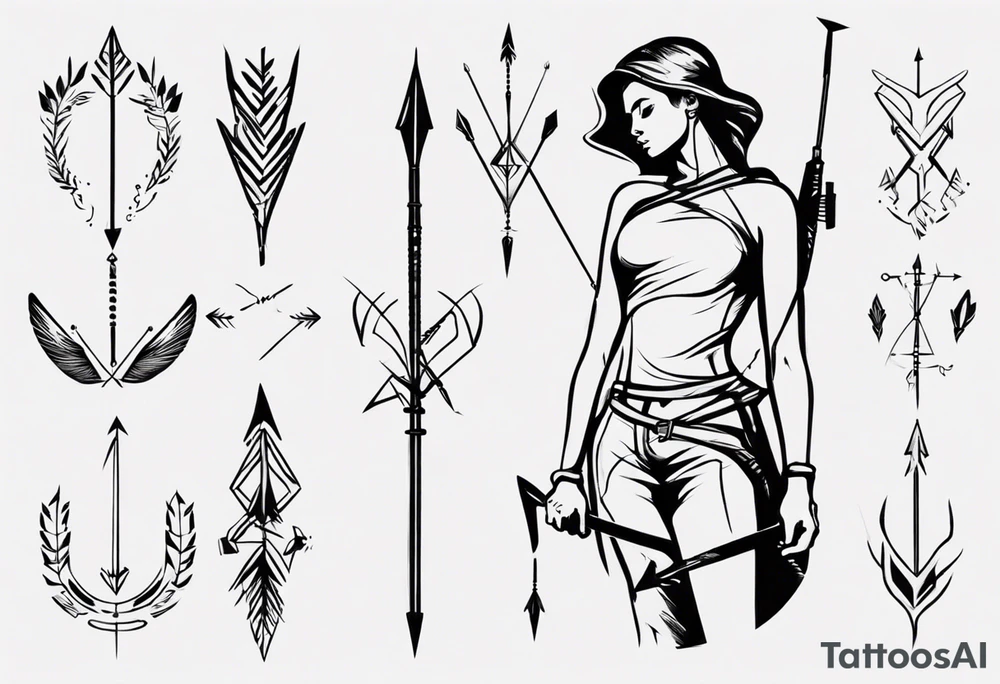 Archer drawing arrow back tattoo idea