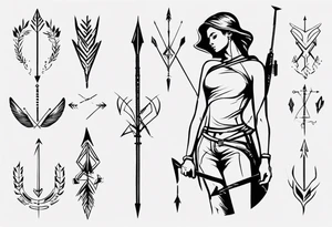 Archer drawing arrow back tattoo idea
