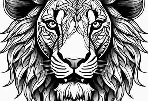 lion showing teeth tattoo idea