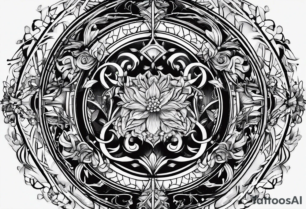 messy lines trash circcle logo tattoo idea