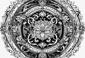 messy lines trash circcle logo tattoo idea