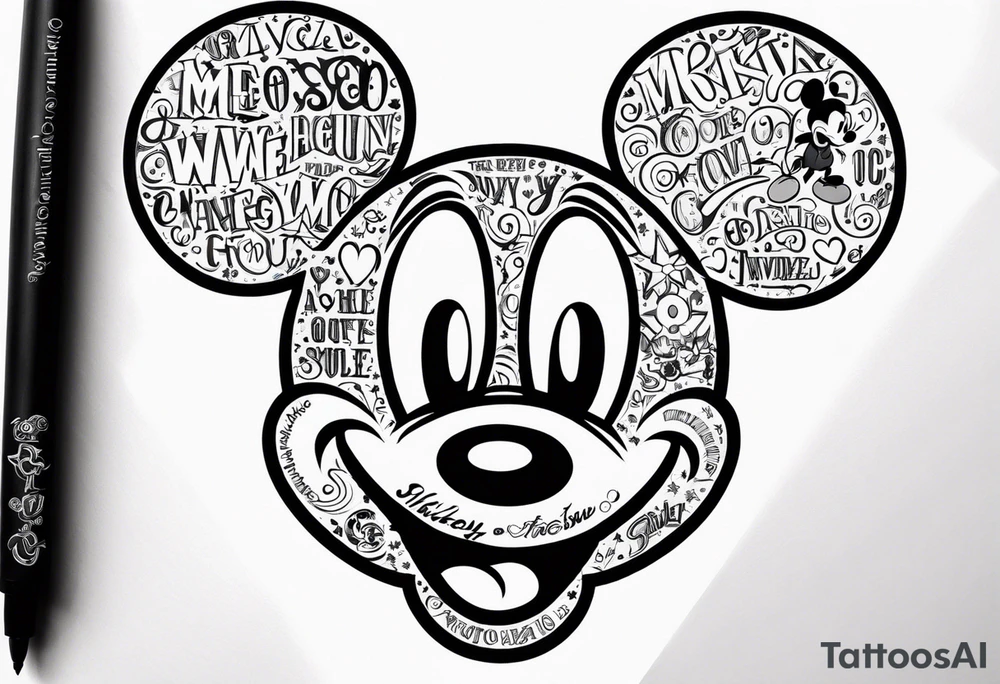 mickey mouse tattoo idea
