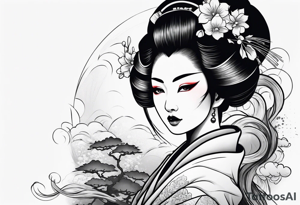 Geisha old school tattoo idea