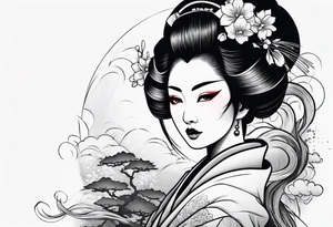 Geisha old school tattoo idea