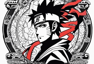 naruto headband with the letters AR in the middle tattoo idea